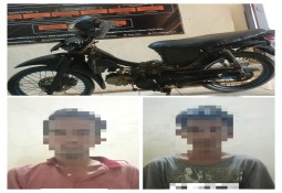 Kepergok Polisi Saat Mendorong Motor Hasil Curian, 2 Warga Lamtim Ditangkap 