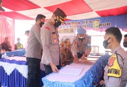 Pasca berakhirnya operasi Ketupat Krakatau 2021, Polres Lampung Timur menggelar Kegiatan Rutin Yang Ditingkatkan (KRYD).