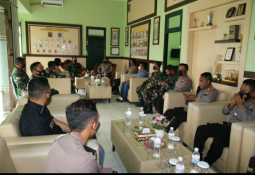 Jalin Sinergitas TNI-Polri, Kapolres Lamtim Silaturahmi Ke Kodim 0429/Lamtim