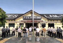 Personil Polres Lampung Timur Standby pengamanan kampanya di wilayah hukum Polres Lampung Timur 